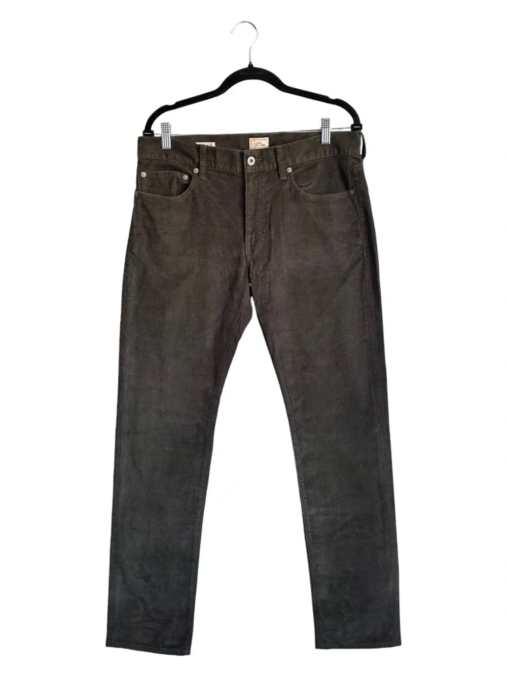 J. Crew Men's Dark Olive Green 484 Slim Fit Corduroy Pants Size 32 x 32